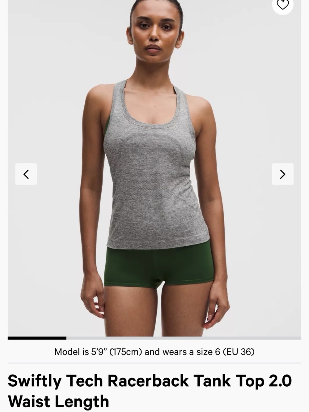 lululemon athletica Swiftly Tech Racerback Tank — Heather Gray